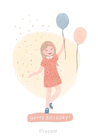 Kaartje A7: Happy Birthday