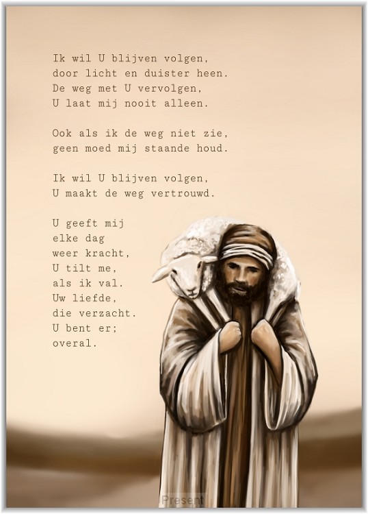 Kaartje A7: Ik wil U blijven volgen