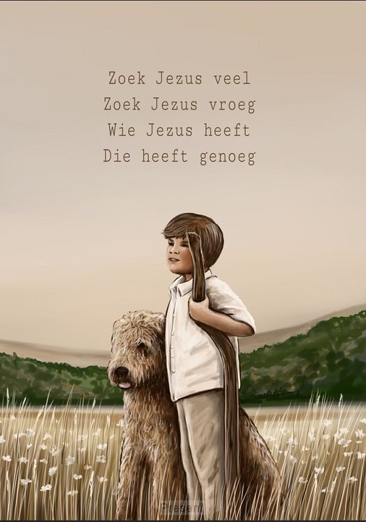 Poster A3: Zoek Jezus veel (jongen)
