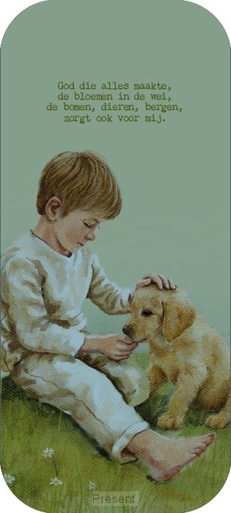 Boekenlegger God die alles (jongetje)