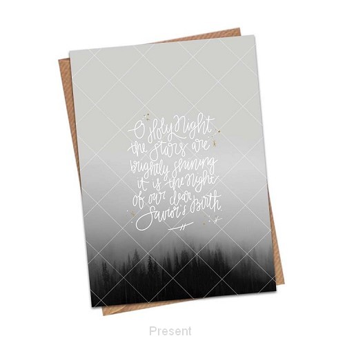 Kerstkaart oh holy night