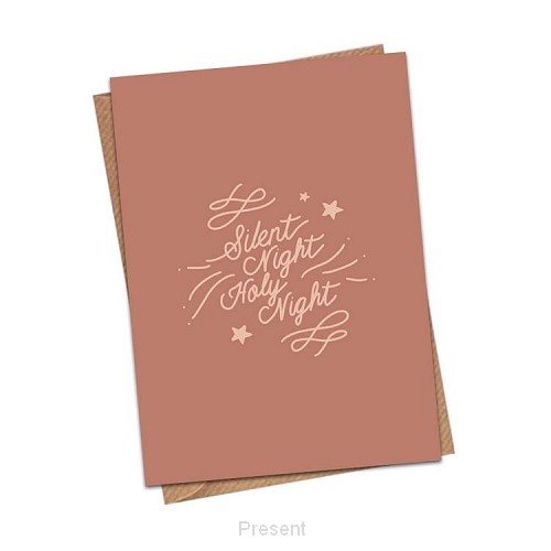 Kerstkaart: Silent night, Holy night