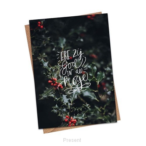 Kerstkaart ere Zij God