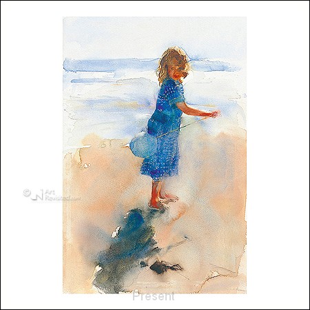 Wenskaart: Op het strand