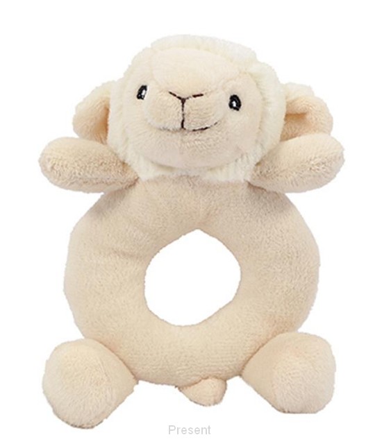 Rattle/cuddle sheep 14cm