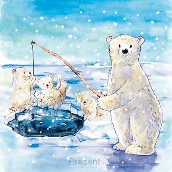 Wenskaart: Polar Bears