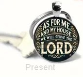 Keyring Metal/Epoxy As for me and my hou