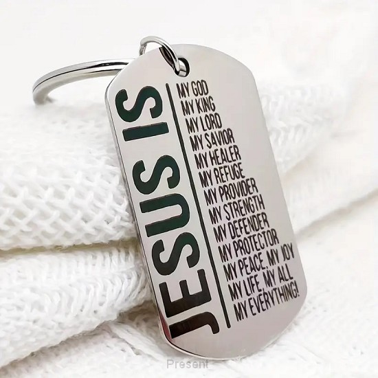 Keyring Metal ID Tag Jesus is