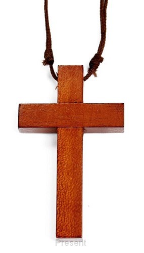 Kruis hout 4cm aan koord