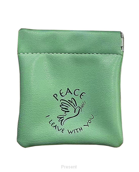 Coin Pouch Green Peace I leave with you
