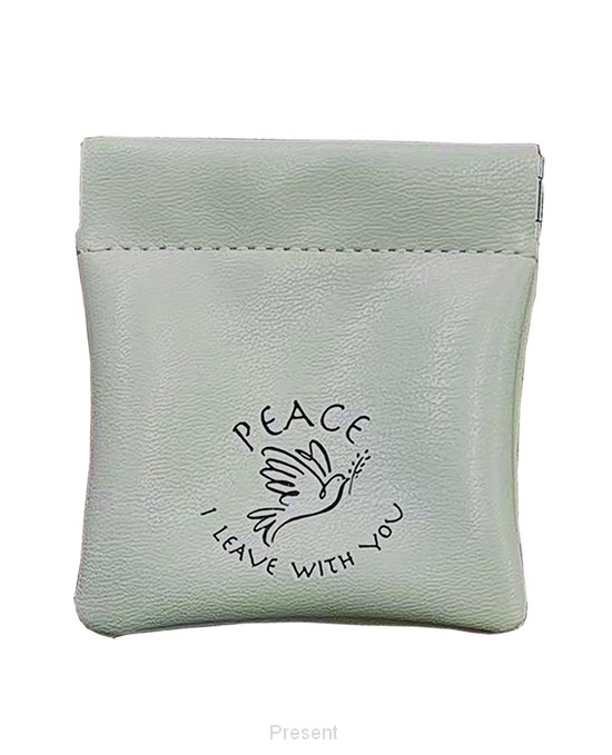 Coin Pouch Beige Peace I leave with you
