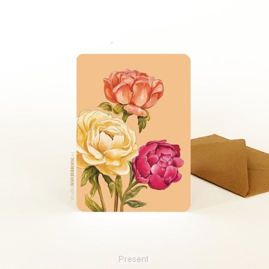 Enkele kaart: Pioenrozen