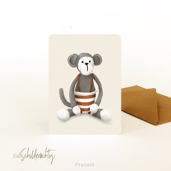 Enkele kaart: Gehaakte aap