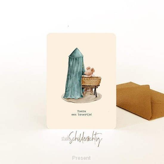 Enkele kaart: Hoera een broertje