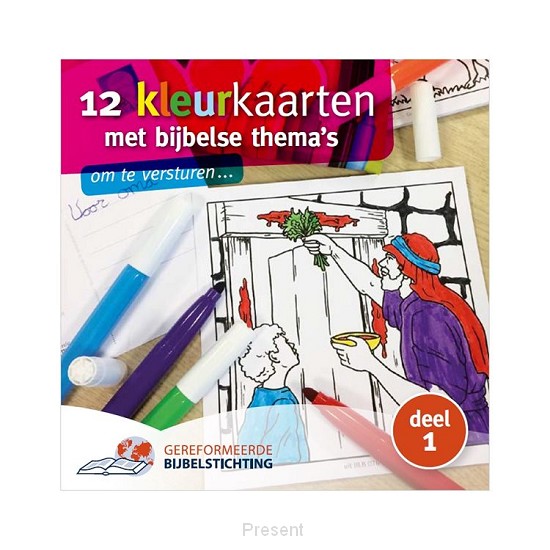 Om te kleuren en te versturen met de post. De kleurplaten zijn afkomstig uit de series Bijbelleesboekjes Oude en Nieuwe Testament (BLBOT en BLBNT).
Elk deel (er zijn 3 delen) is een set van 12 kaarten.