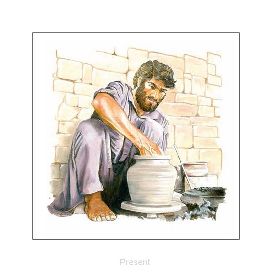 Dubbele wenskaart: Pottenbakker