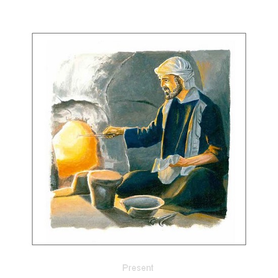 Dubbele wenskaart: Zilversmid