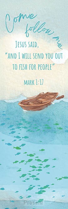 Boekenlegger watercolors: Come follow me