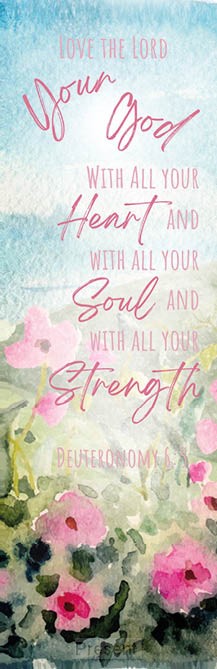 Boekenlegger watercolors: Love the Lord