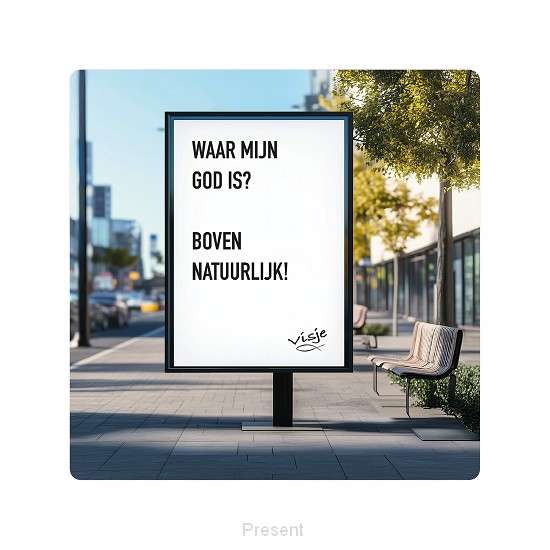 Visje cadeaubordje: Waar mijn God is?