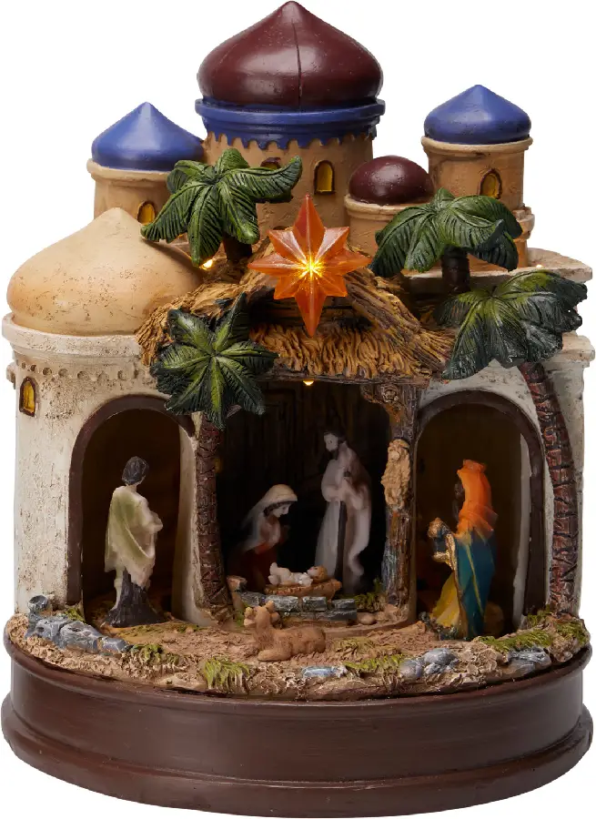 Christmas Stable 22cm sound light moveme