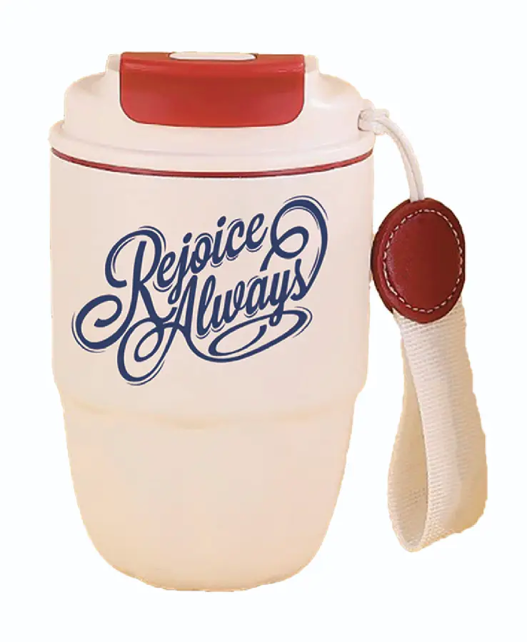 Tumbler mug 320ml Rejoice always