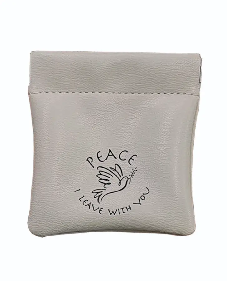 Coin Pouch Beige Peace I leave with you