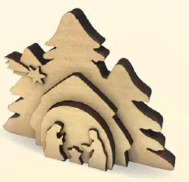 kerstdecoratie 3d kribbe