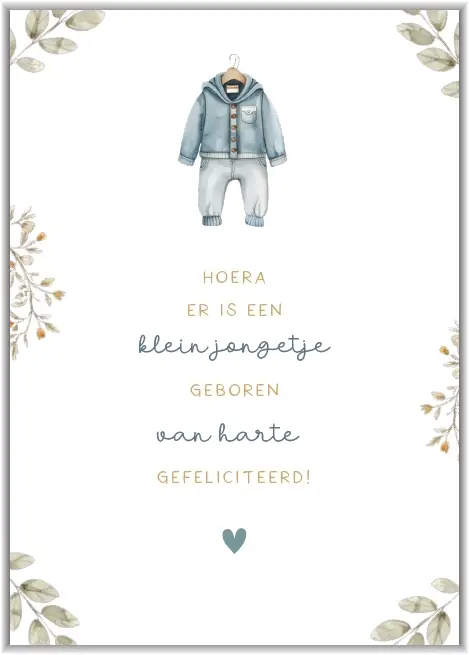 Enkele kaart: Geboorte zoon