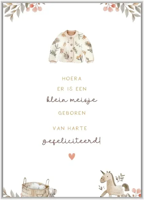Enkele kaart: Geboorte dochter