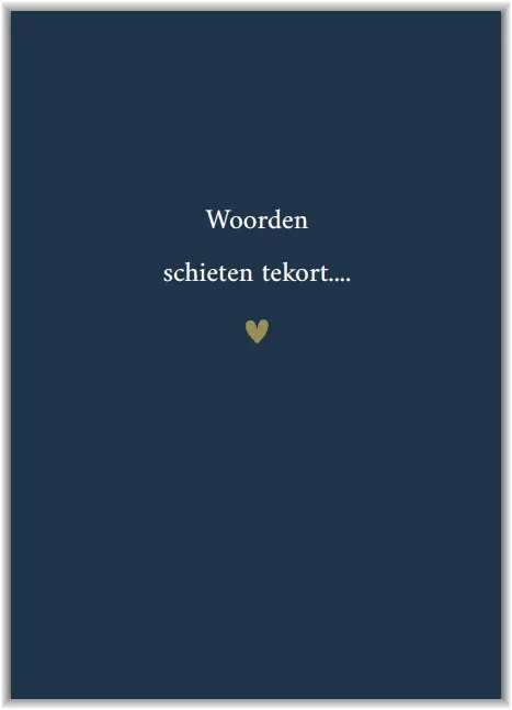 Enkele kaart: Woorden schieten tekort