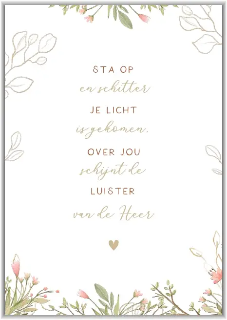 Enkele kaart: Sta op en schitter