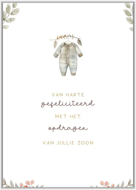 Enkele kaart: Opdragen zoon