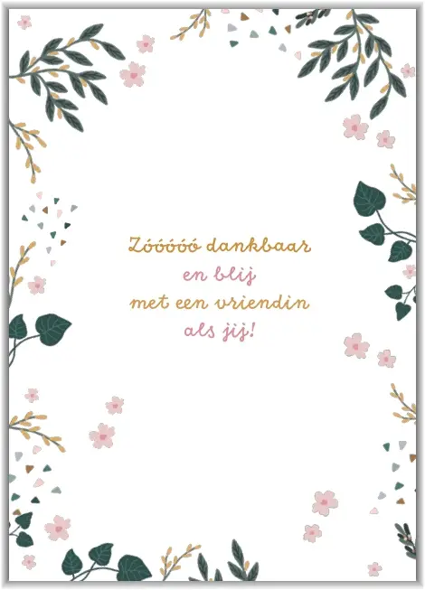 Enkele kaart: Zo dankbaar en blij