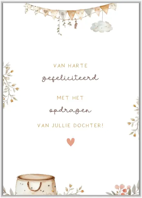 Enkele kaart: Opdragen dochter