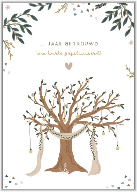 Enkele kaart: ... jaar getrouwd