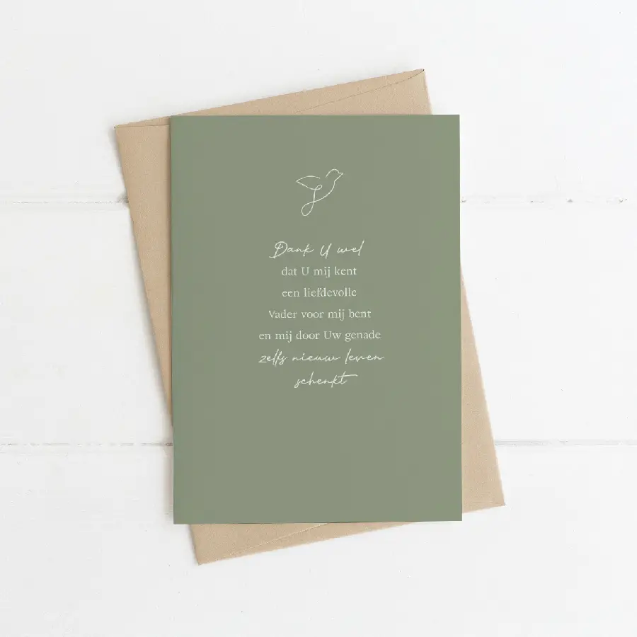 Enkele kaart: Dank U wel dat U mij kent