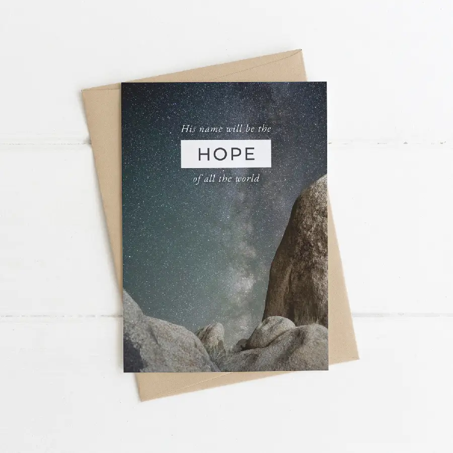 Enkele kaart: His name will be the hope