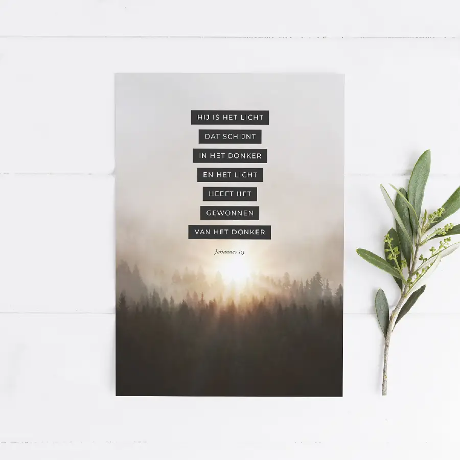 Enkele kaart: Hij is het Licht