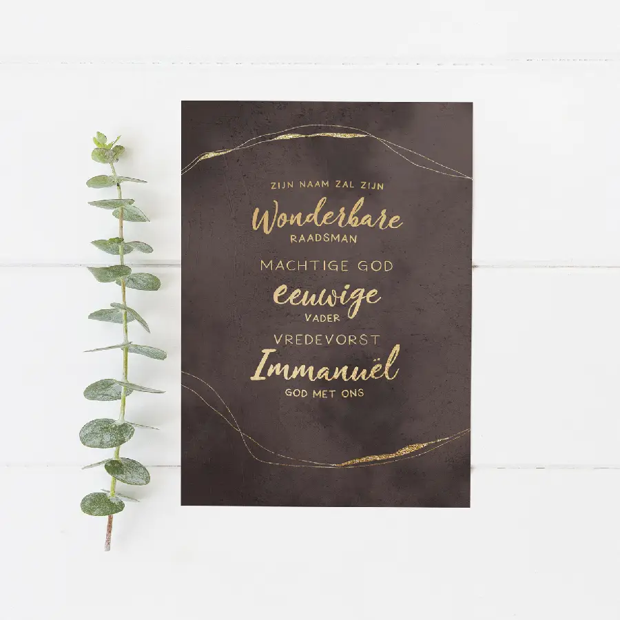 Zijn naam zal zijn Wonderbare Raadsman