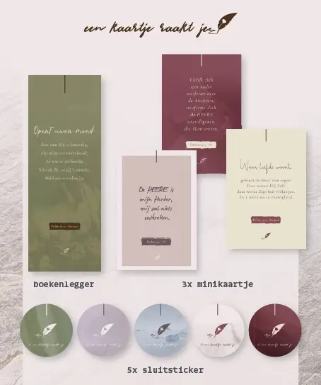 Boekenlegger, minikaartjes, sluitsticker