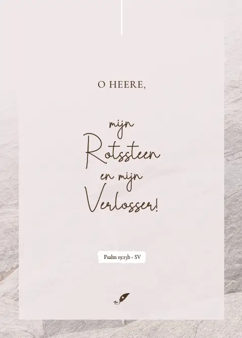 Enkele kaart: O HEERE, mijn Rotssteen