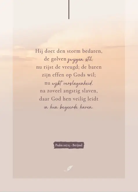 Enkele kaart: Hij doet den storm bedaren