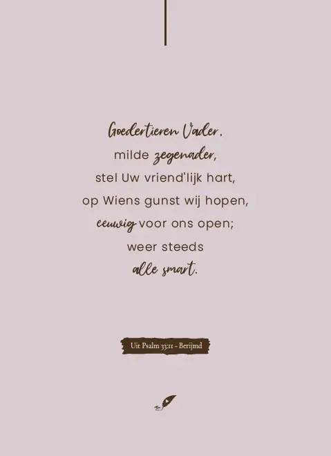 Enkele kaart: Goedertieren Vader