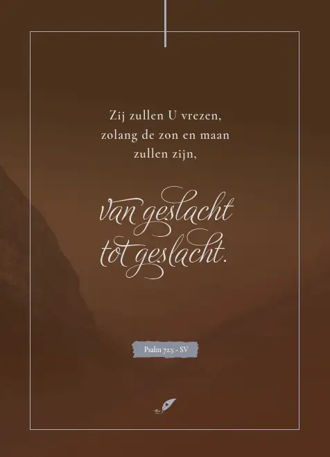 Enkele kaart: Zij zullen U vrezen