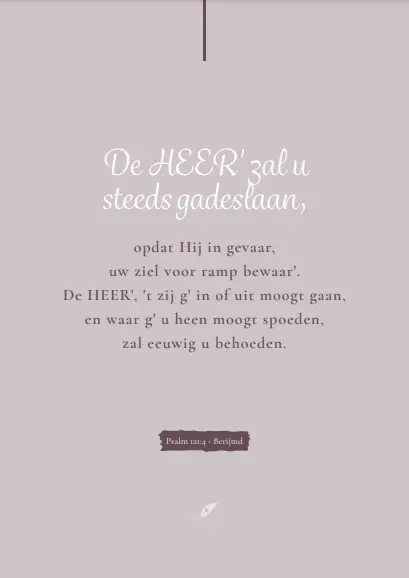 Enkele kaart: De HEER' zal u steeds