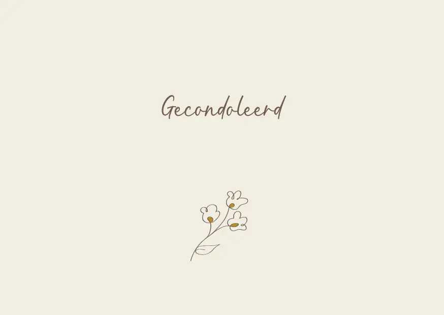 Enkele kaart: Gecondoleerd