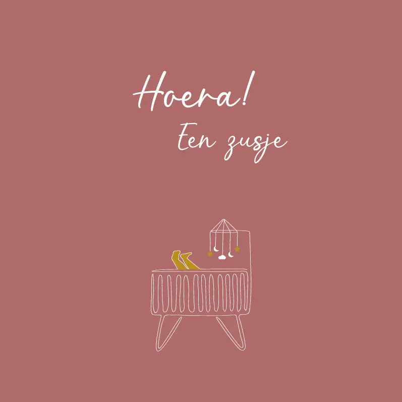 Enkele kaart: Hoera! Een zusje