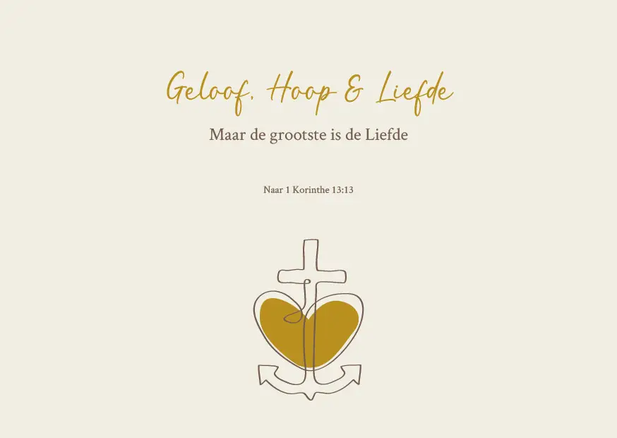 Enkele kaart: Geloof, hoop en liefde