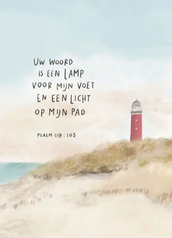 Kaartje A7: Uw Woord is een lamp
